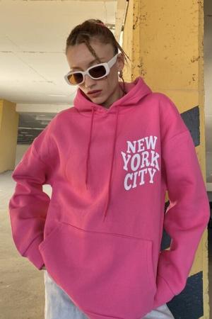 Women's Pink Oversize Sweatshirt