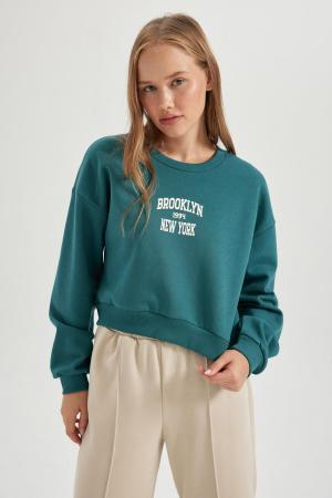 Cool Oversize Fit Crew Neck Thick Sweatshirt