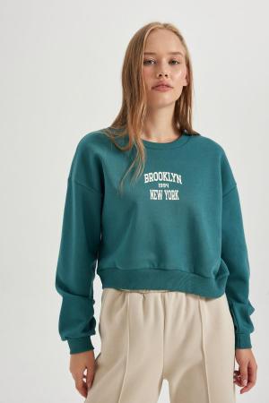 Cool Oversize Fit Crew Neck Thick Sweatshirt