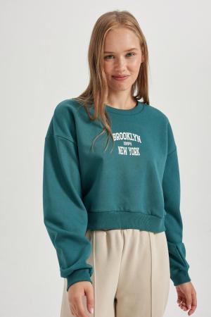 Cool Oversize Fit Crew Neck Thick Sweatshirt