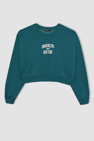 Cool Oversize Fit Crew Neck Thick Sweatshirt