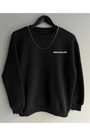 Black Oversize Cotton   Unisex Sweatshirt