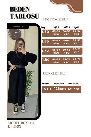 Women's Hair Knitting Detail Midi Length Long Winter Knitwear Dress