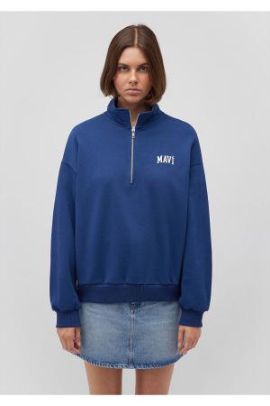 Logo Printed Blue Sweatshirt