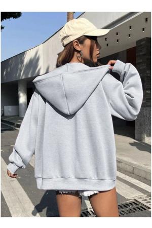 Printed Hooded Oversize Sweatshirt