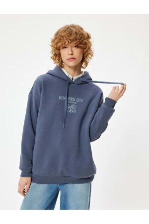 Back Printed Sweatshirt Navy Blue