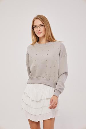 Pearly Three Thread Short Sweatshirt